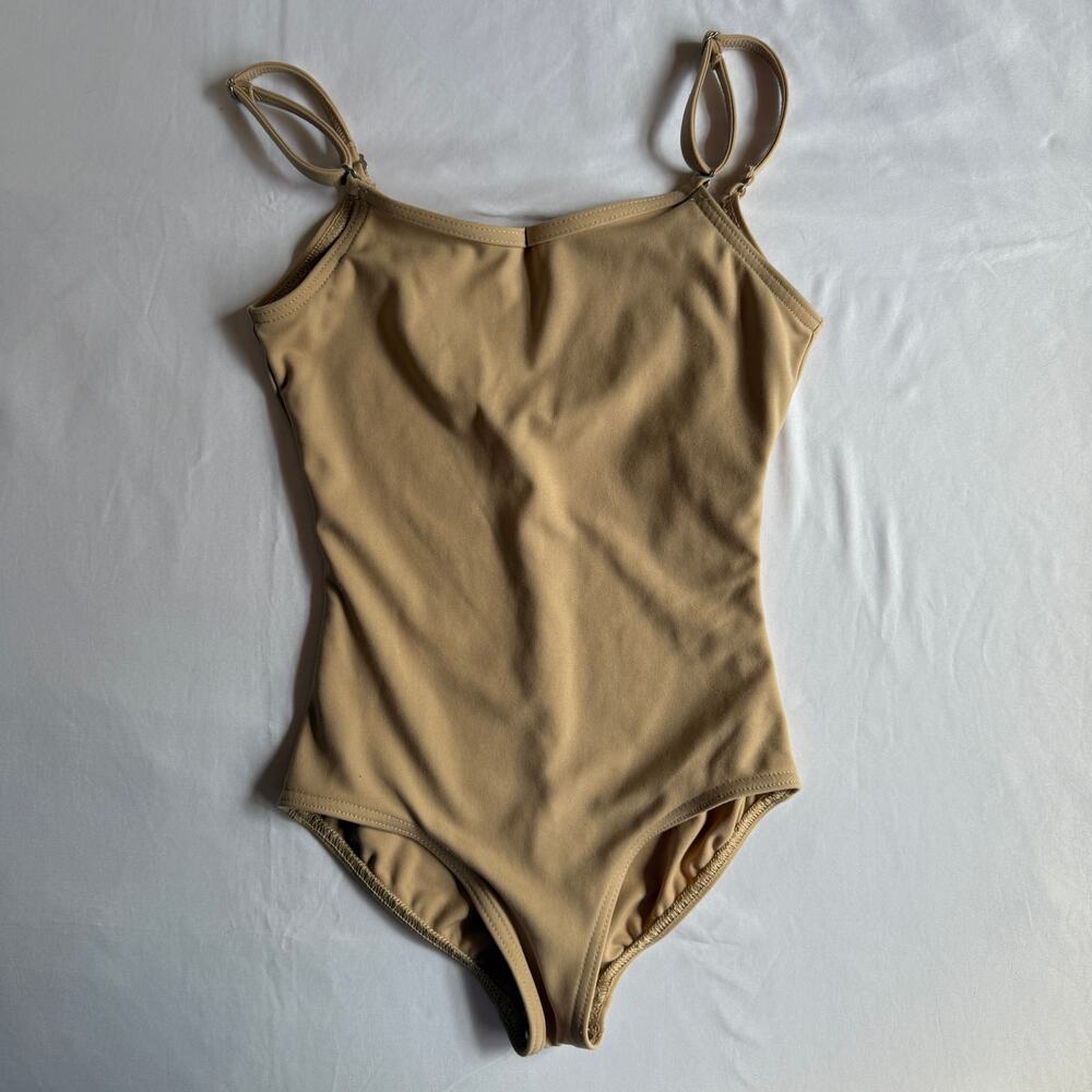Capezio Nude Convertible Camisole Leotard Bodysuit Medium Balletcore Dancewear